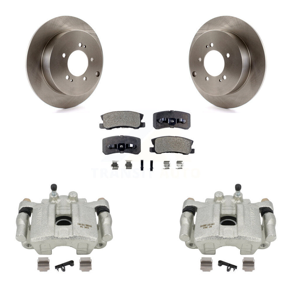 Rear Disc Brake Caliper Rotors And Ceramic Pads Kit For Mitsubishi Outlander With 7 Passenger Seating KC8-100067T by Transit Auto