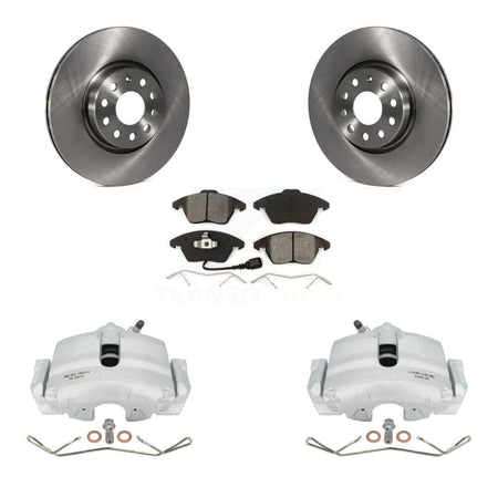 Front Disc Brake Caliper Rotors And Semi-Metallic Pads Kit For Volkswagen Jetta Audi A3 Golf KC8-100068S by Transit Auto