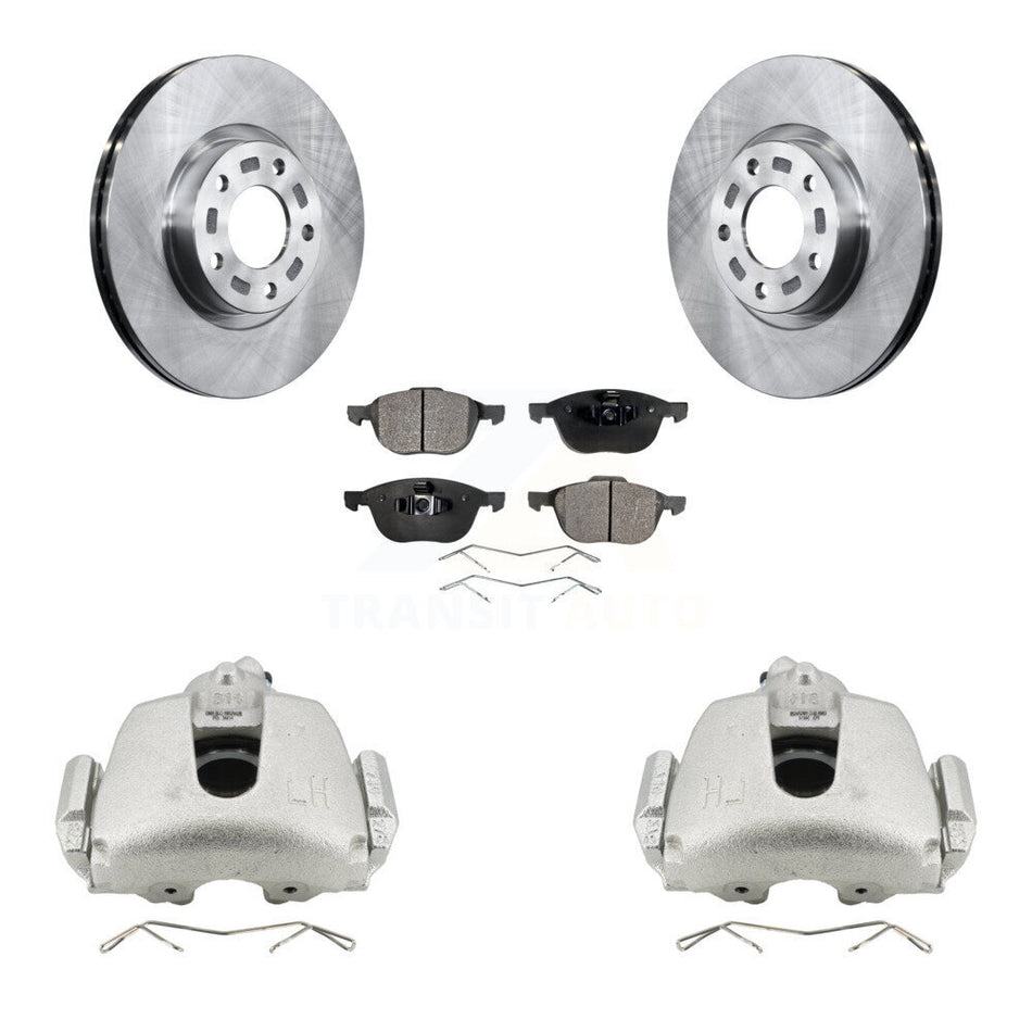 Front Brake Caliper Rotor & Semi-Metallic Pad Kit For 2010 Mazda 3 Sport GS GT with 2.5L KC8-100069P