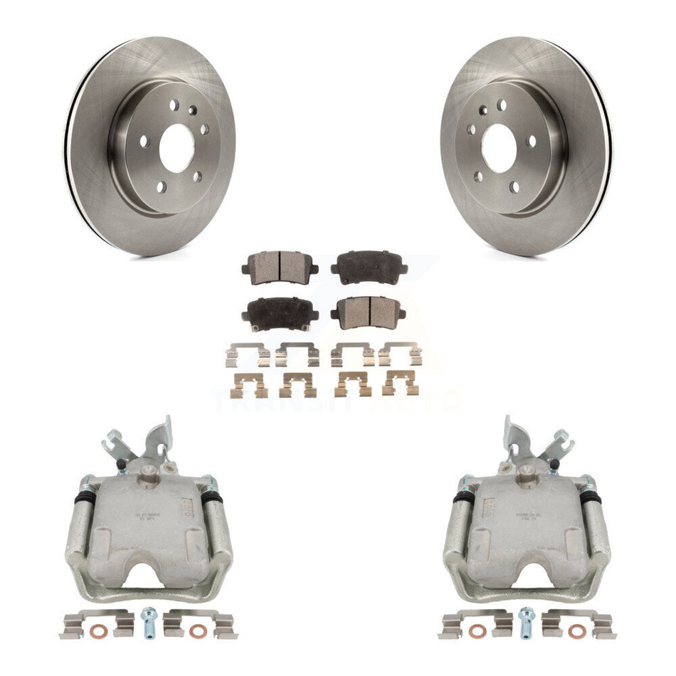 Rear Disc Brake Caliper Rotors And Ceramic Pads Kit For Chevrolet Impala Buick LaCrosse Malibu Regal Cadillac XTS KC8-100070T by Transit Auto