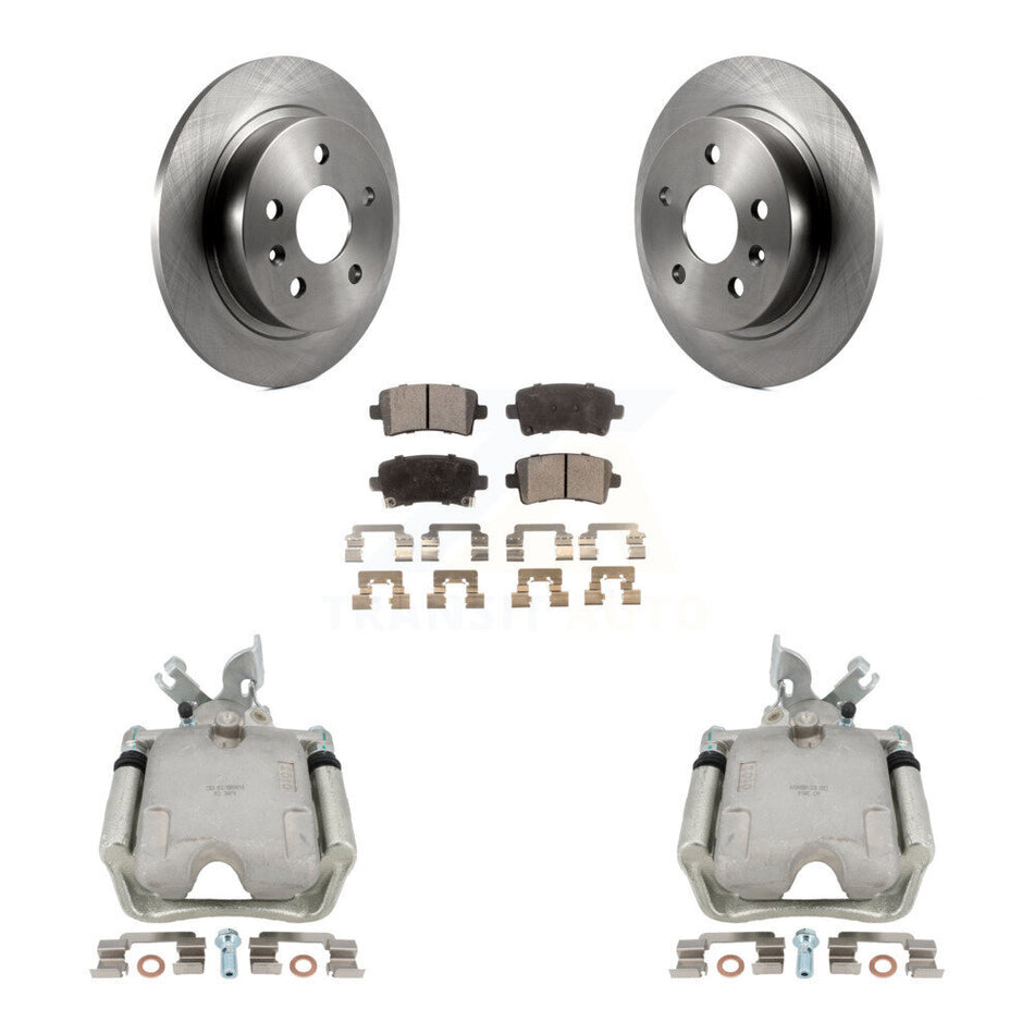 Rear Disc Brake Caliper Rotors And Ceramic Pads Kit For Buick LaCrosse Regal With Solid Rotor KC8-100071T