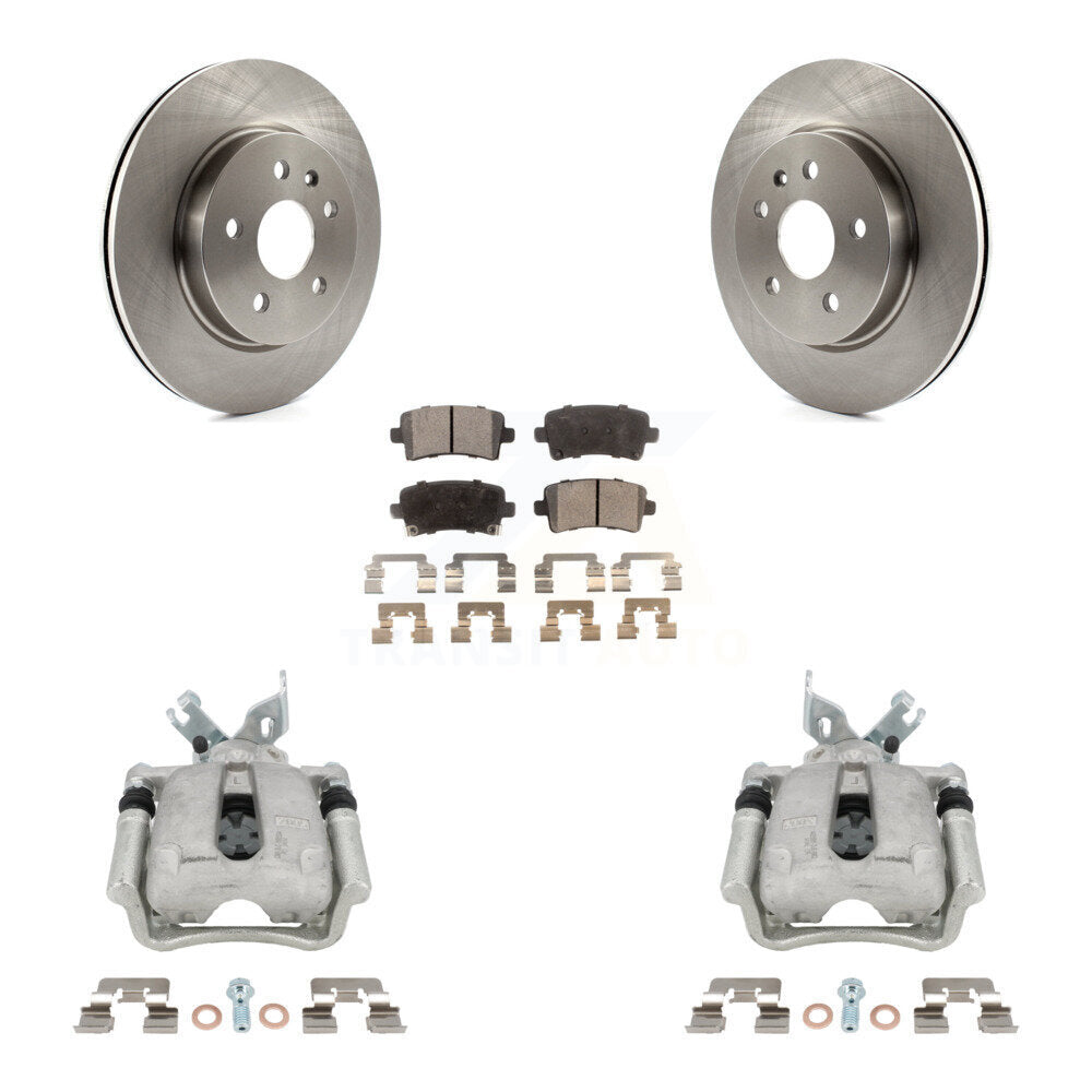 Rear Brake Caliper Rotor Ceramic Pad Kit For Buick Regal LaCrosse With Vented 2.4L KC8-100072T