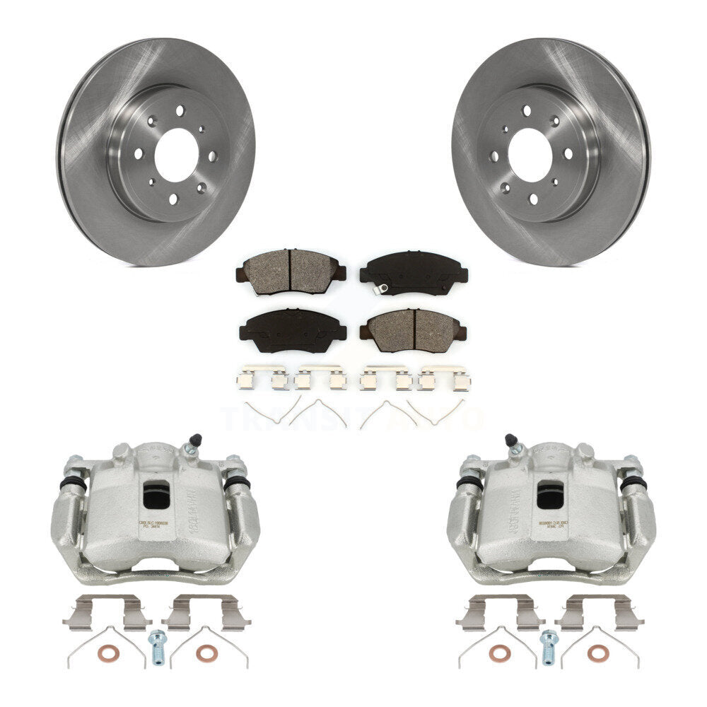 Front Disc Brake Caliper Rotors And Semi-Metallic Pads Kit For 2015-2020 Honda Fit KC8-100073S by Transit Auto