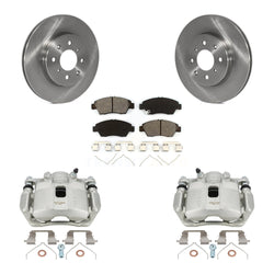 Front Disc Brake Caliper Rotors And Semi-Metallic Pads Kit For 2015-2020 Honda Fit KC8-100073S