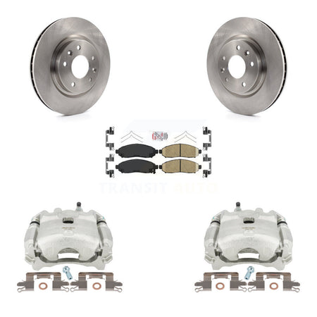 Front Disc Brake Caliper Rotors And Ceramic Pads Kit For 2015 Nissan LEAF Vehicles Manufactured In Japan KC8-100075N by Transit Auto