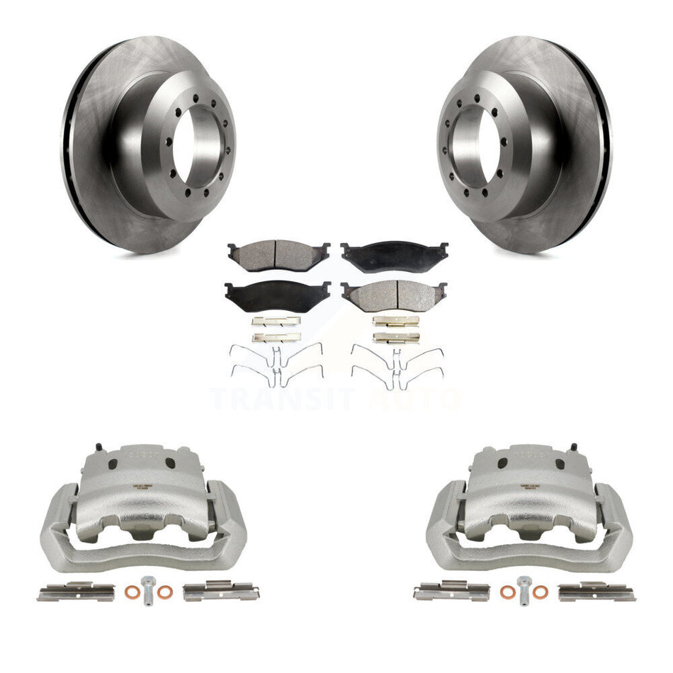 Rear Brake Caliper Rotor Ceramic Pad Kit For Ford E-550 Super Duty F-450 F-550 Econoline KC8-100075T