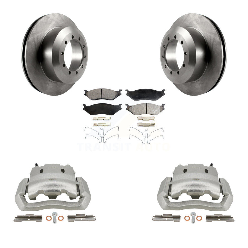 Rear Brake Caliper Rotor Ceramic Pad Kit For Ford E-550 Super Duty F-450 F-550 Econoline KC8-100075T