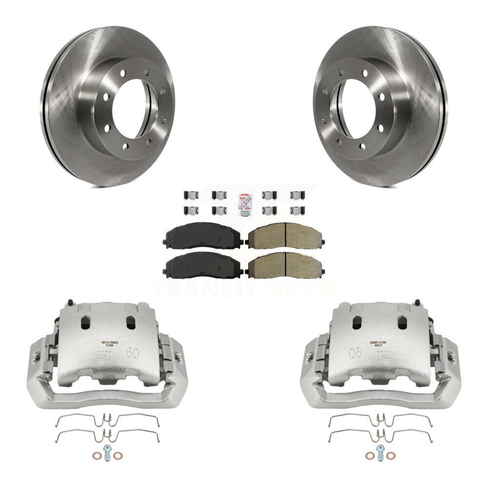 Front Disc Brake Caliper Rotors And Semi-Metallic Pads Kit For Ford F-450 Super Duty KC8-100078N