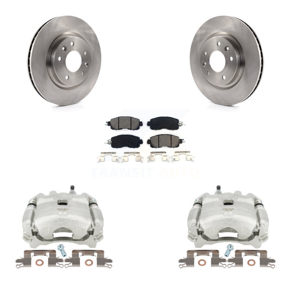 Front Disc Brake Caliper Rotors And Semi-Metallic Pads Kit For Nissan LEAF KC8-100078S by Transit Auto