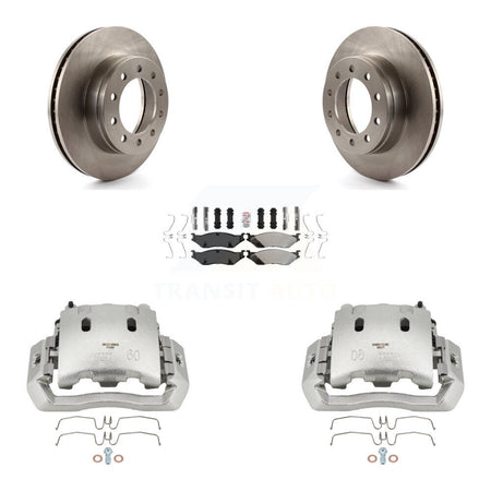 Front Brake Caliper Rotors & Semi-Metallic Pad Kit For Ford F-450 Super Duty F-550 CF500 KC8-100079N