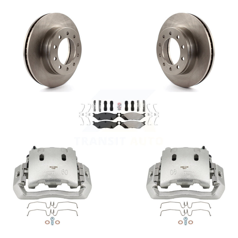 Front Brake Caliper Rotors & Semi-Metallic Pad Kit For Ford F-450 Super Duty F-550 CF500 KC8-100079N