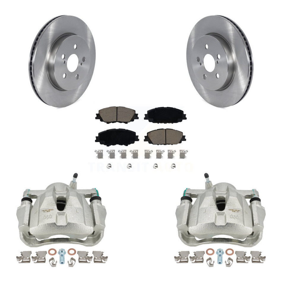 Front Disc Brake Caliper Rotors And Ceramic Pads Kit For 2019 Toyota Corolla 2.0L KC8-100080C by Transit Auto