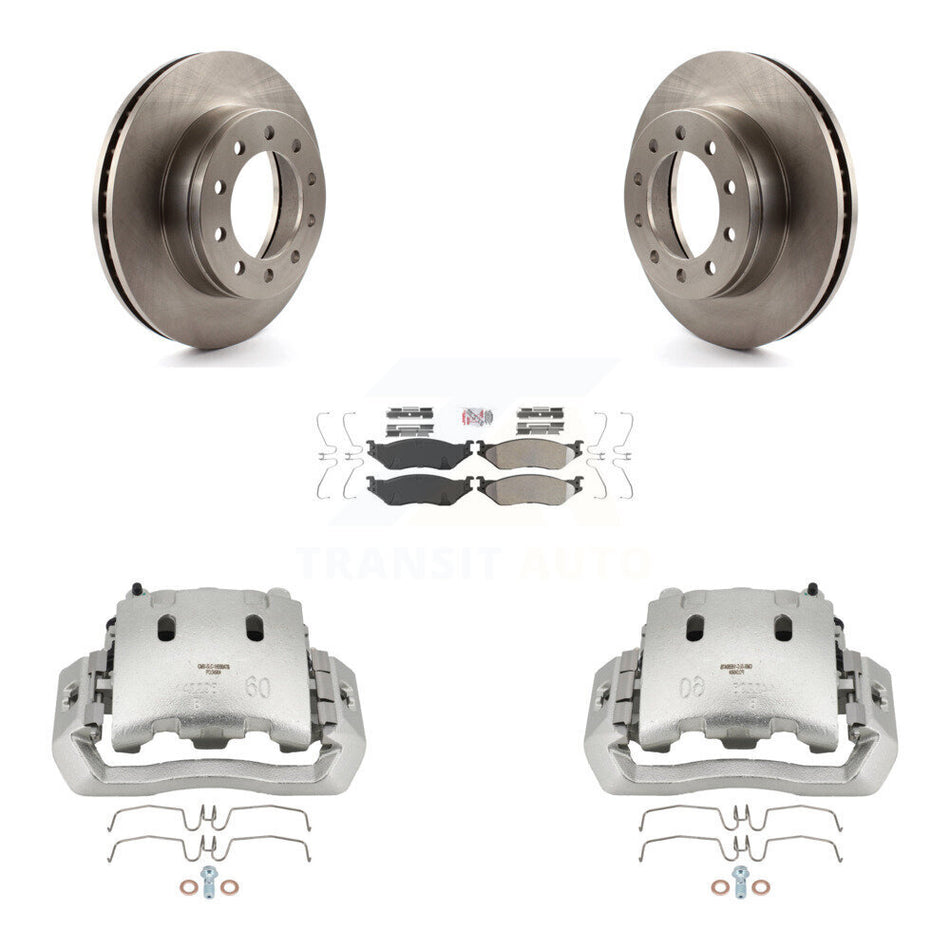 Front Brake Caliper Rotors & Semi-Metallic Pad Kit For Ford F-450 Super Duty F-550 CF500 KC8-100080N