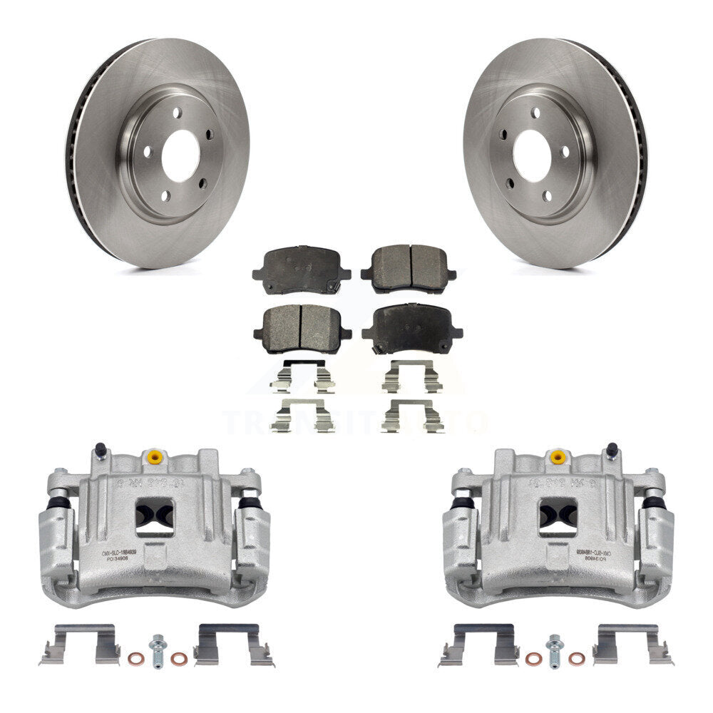 Front Brake Caliper Rotors Semi-Metallic Pad Kit For Pontiac G6 With Dual Piston KC8-100080P