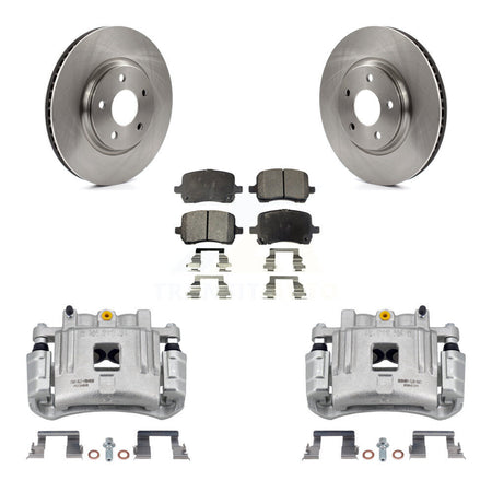 Front Brake Caliper Rotors Semi-Metallic Pad Kit For Pontiac G6 With Dual Piston KC8-100080P