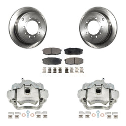 Rear Disc Brake Caliper Rotors And Ceramic Pads Kit For Lexus LX570 Toyota Land Cruiser KC8-100080T