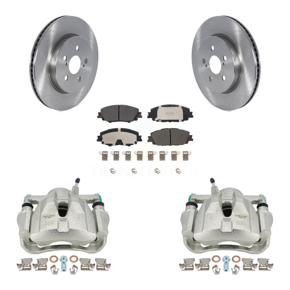 Front Disc Brake Caliper Rotors And Semi-Metallic Pads Kit For 2019 Toyota Corolla 2.0L KC8-100081P by Transit Auto