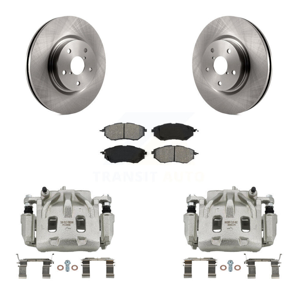 Front Brake Caliper Rotor Semi-Metallic Pad Kit For Subaru Outback WRX Legacy Tribeca B9 KC8-100082S