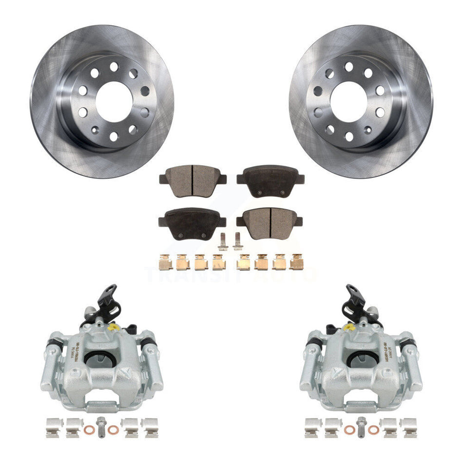 Rear Disc Brake Caliper Rotors And Ceramic Pads Kit For Volkswagen GTI Eos With 253mm Diameter Rotor KC8-100082T