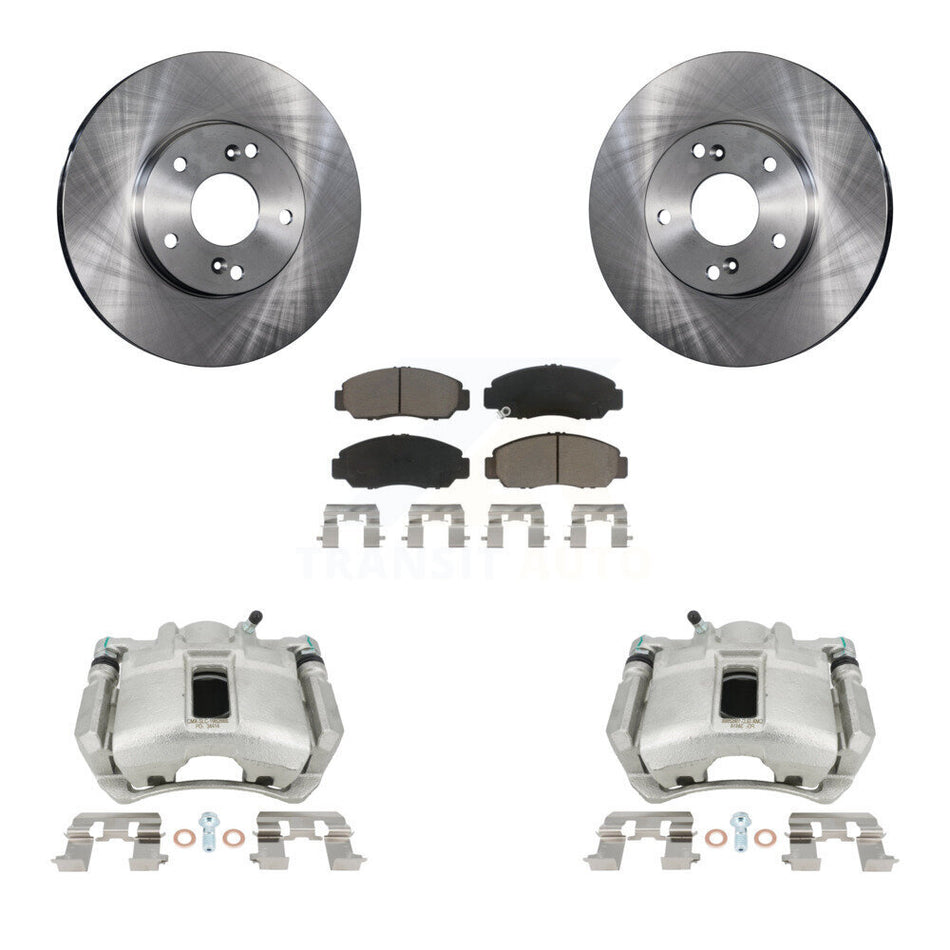 Front Disc Brake Caliper Rotors And Ceramic Pads Kit For Honda Accord KC8-100083C by Transit Auto