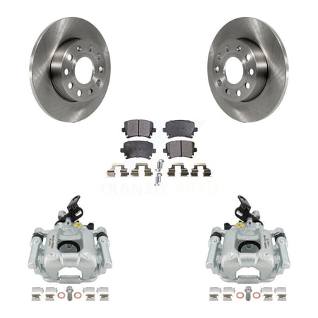 Rear Disc Brake Caliper Rotors And Ceramic Pads Kit For 2010-2013 Audi A3 Quattro With 256mm Diameter Rotor KC8-100084T by Transit Auto