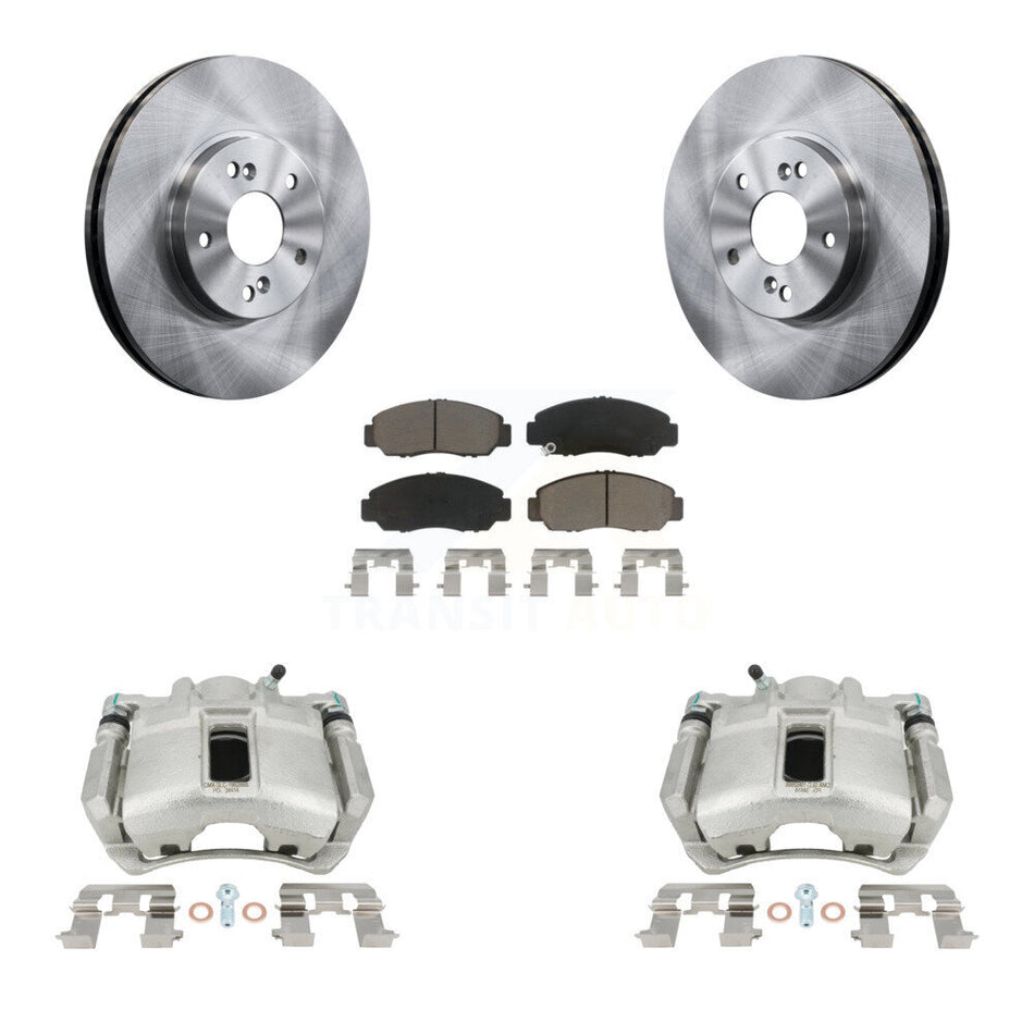 Front Disc Brake Caliper Rotors And Ceramic Pads Kit For Honda Accord KC8-100086C by Transit Auto