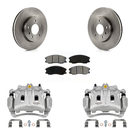 Front Brake Caliper Rotors & Semi-Metallic Pad Kit For Chevrolet Equinox Pontiac Torrent KC8-100086S