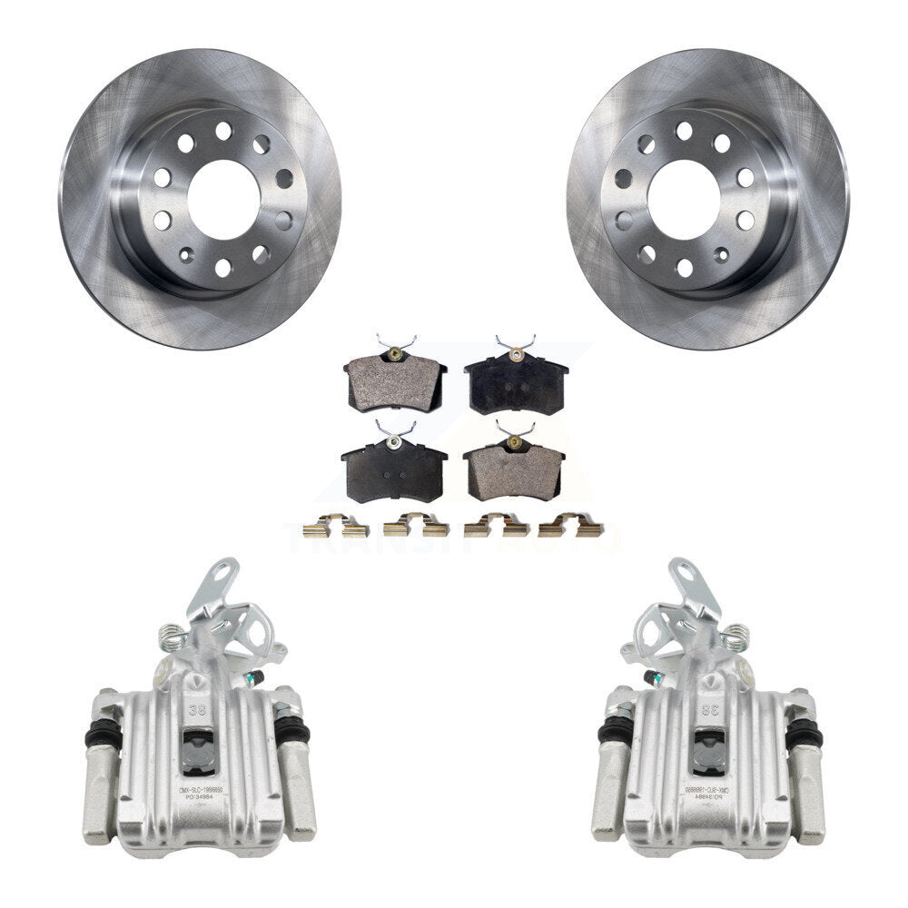 Rear Disc Brake Caliper Rotors And Ceramic Pads Kit For Volkswagen Jetta Beetle Audi A3 KC8-100086T