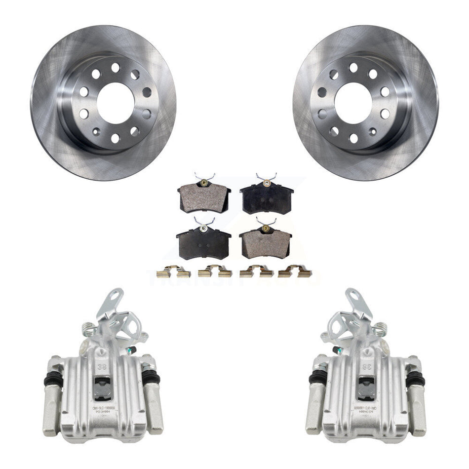 Rear Disc Brake Caliper Rotors And Ceramic Pads Kit For Volkswagen Jetta Beetle Audi A3 KC8-100086T