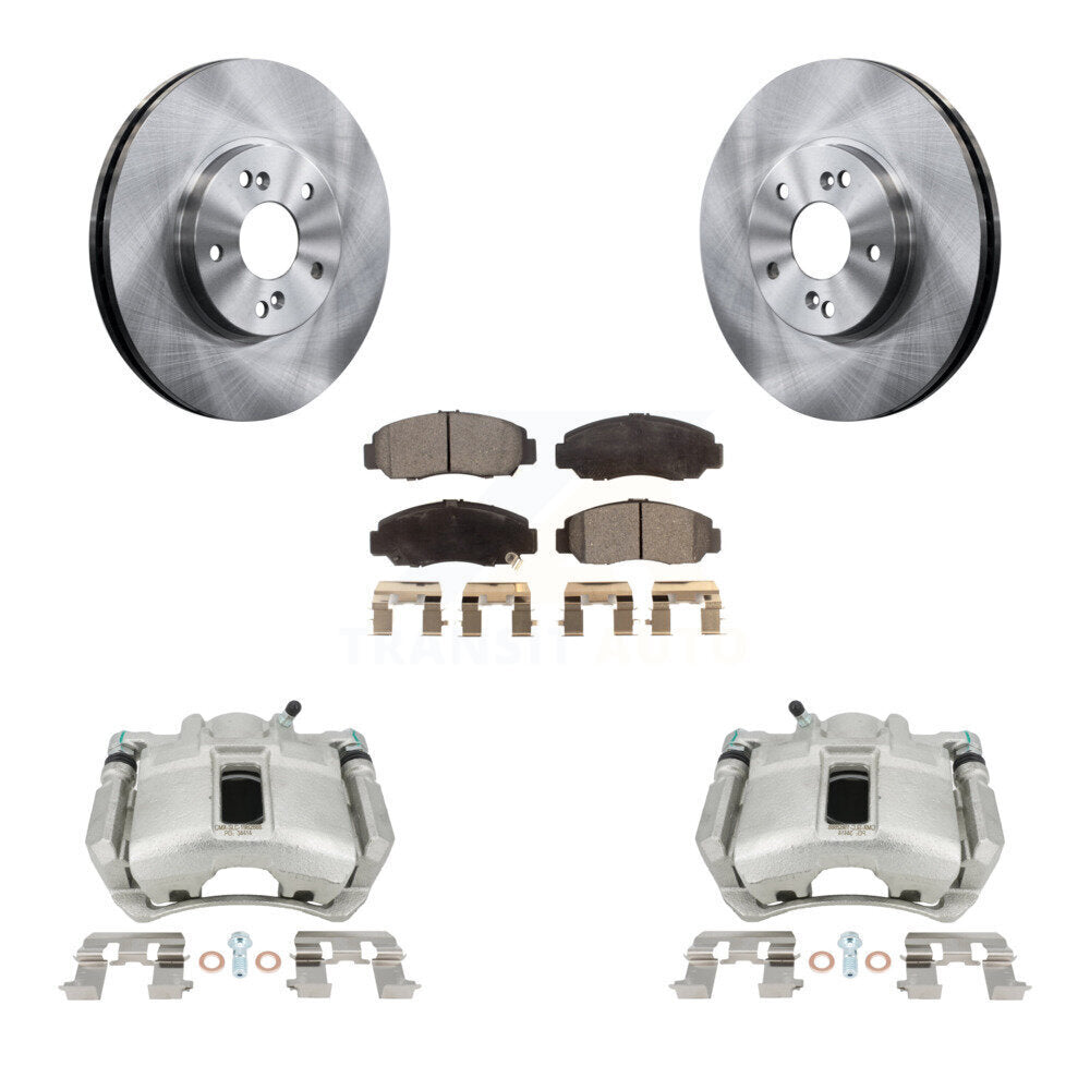 Front Disc Brake Caliper Rotors And Semi-Metallic Pads Kit For Honda Accord KC8-100087P by Transit Auto