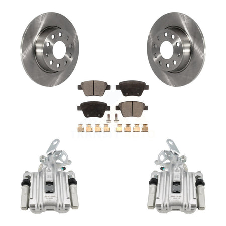 Rear Disc Brake Caliper Rotors And Ceramic Pads Kit For Volkswagen Jetta Beetle Golf KC8-100087T