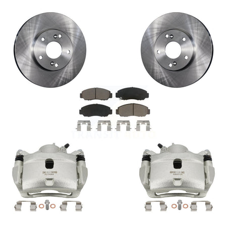 Front Disc Brake Caliper Rotors And Ceramic Pads Kit For 2007 Honda Accord 2.4L KC8-100089C