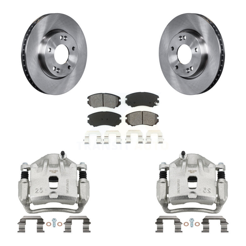 Front Disc Brake Caliper Rotors And Semi-Metallic Pads Kit For 2010-2011 Kia Soul 2.0L KC8-100089S