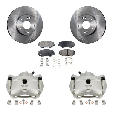 Front Brake Caliper Rotor And Semi-Metallic Pad Kit For Honda Civic Accord Fit Acura ILX KC8-100090P