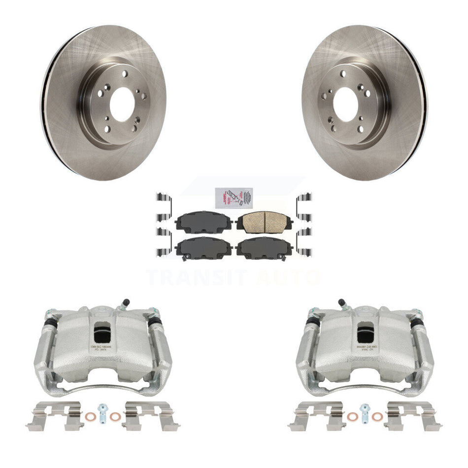 Front Disc Brake Caliper Rotors And Ceramic Pads Kit For 2007-2010 Acura CSX Type-S KC8-100091N