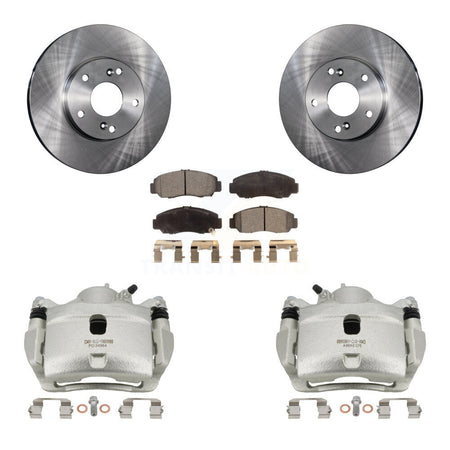 Front Disc Brake Caliper Rotors And Semi-Metallic Pads Kit For 2007 Honda Accord 2.4L KC8-100091P