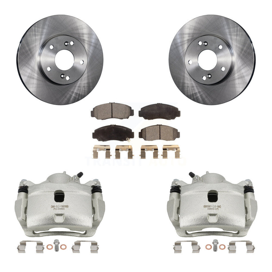 Front Disc Brake Caliper Rotors And Semi-Metallic Pads Kit For 2007 Honda Accord 2.4L KC8-100091P