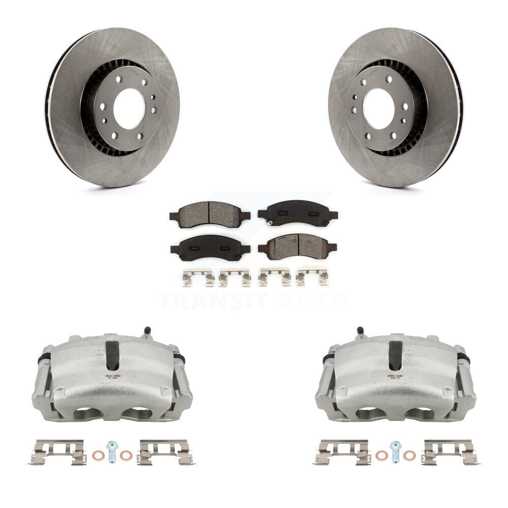 Front Brake Caliper Rotor & Semi-Metallic Pad Kit For Chevrolet Trailblazer GMC Envoy XL KC8-100091S