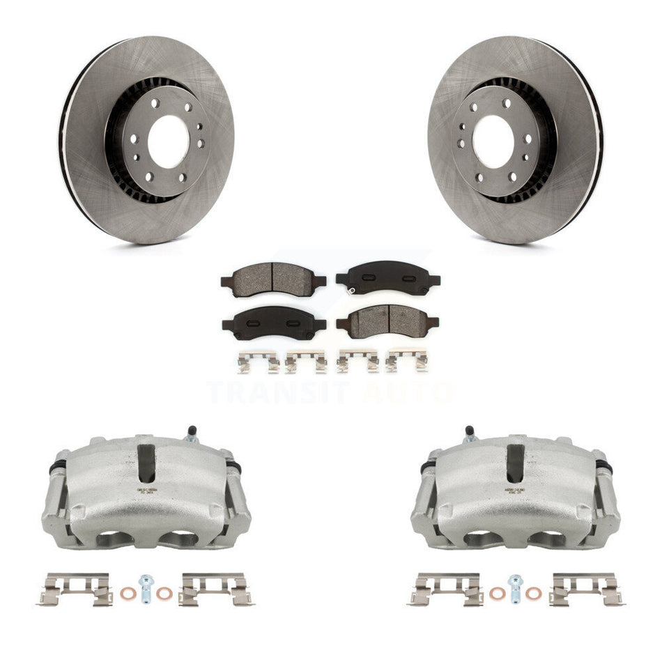 Front Brake Caliper Rotor & Semi-Metallic Pad Kit For Chevrolet Trailblazer GMC Envoy XL KC8-100091S