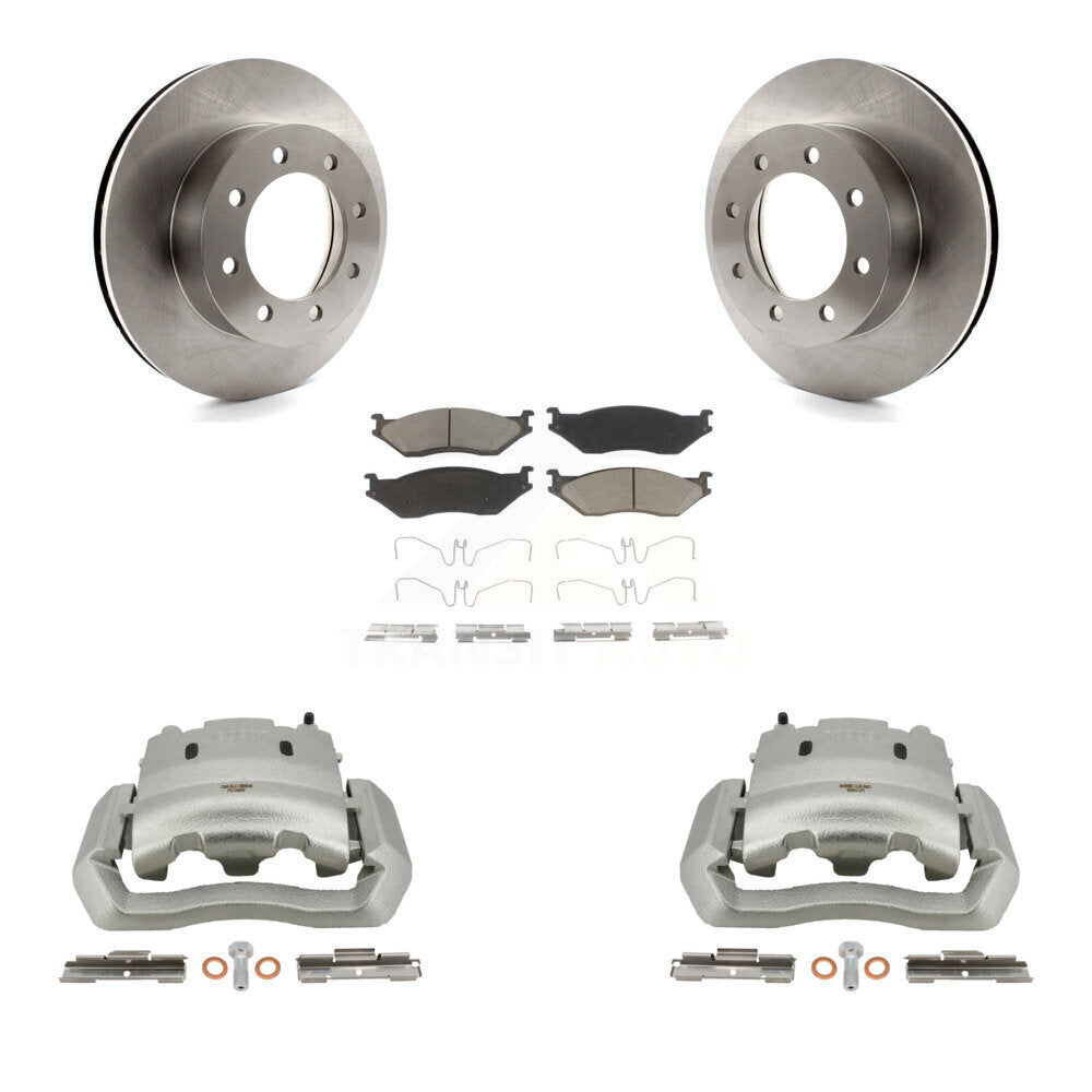 Front Disc Brake Caliper Rotors And Ceramic Pads Kit For Ford E-550 Super Duty Econoline KC8-100092C