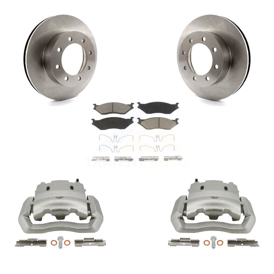 Front Disc Brake Caliper Rotors And Ceramic Pads Kit For Ford E-550 Super Duty Econoline KC8-100092C