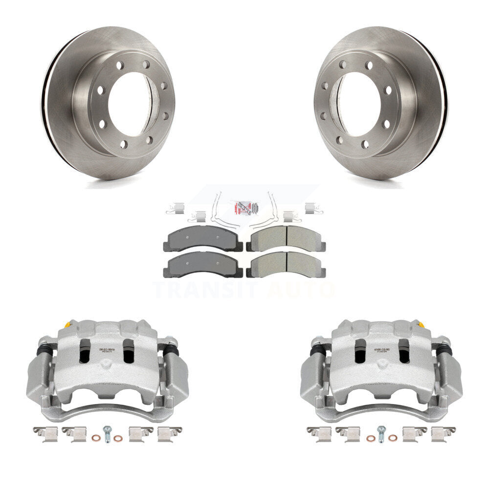 Front Disc Brake Caliper Rotor And Semi-Metallic Pad Kit For Ford F-350 Super Duty F-250 KC8-100092N