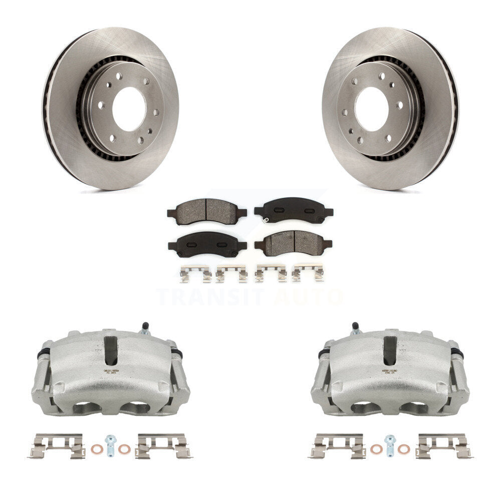 Front Disc Brake Caliper Rotor Semi-Metallic Pad Kit For Chevrolet Trailblazer GMC Envoy KC8-100092S