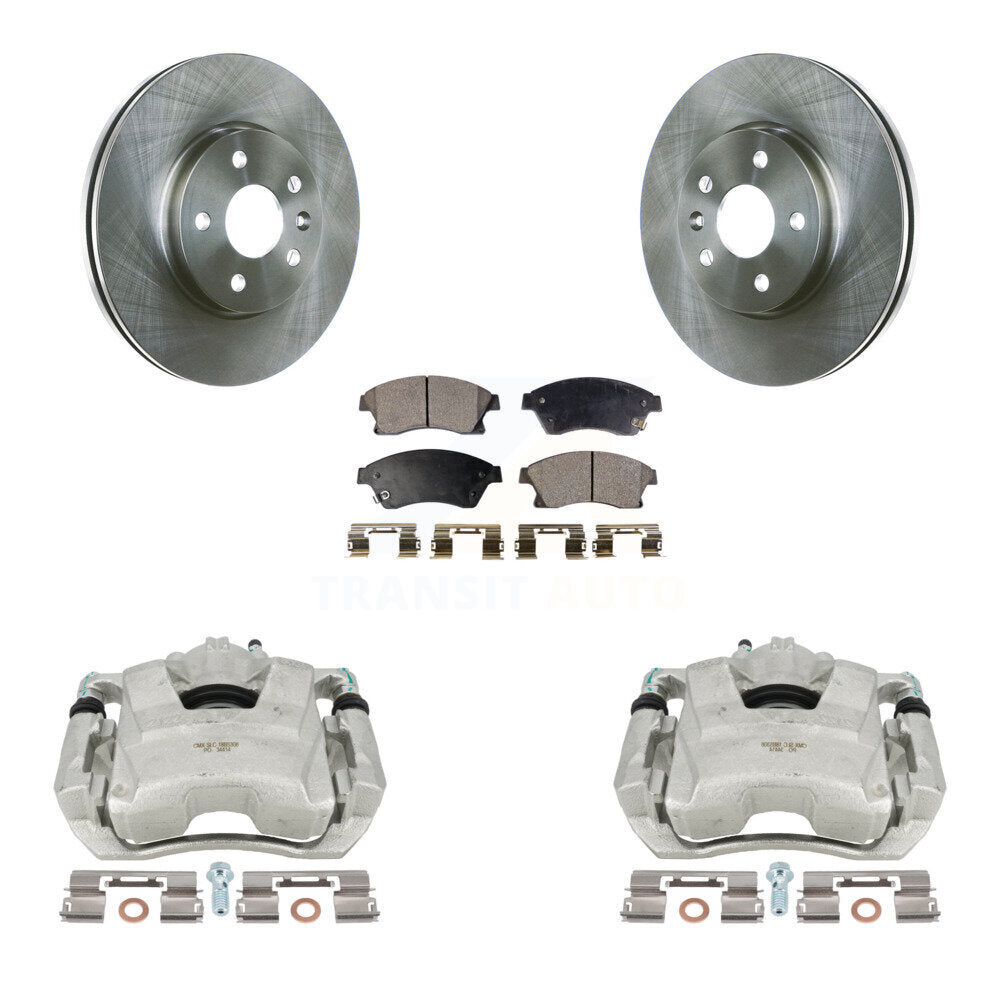 Front Disc Brake Caliper Rotors And Semi-Metallic Pads Kit For Chevrolet Cruze Sonic Limited KC8-100094P by Transit Auto