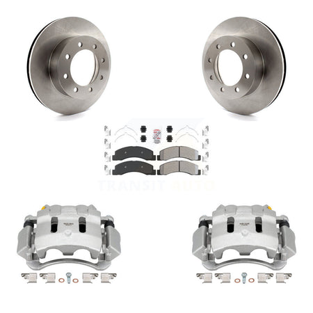 Front Disc Brake Caliper Rotor And Semi-Metallic Pad Kit For Ford F-350 Super Duty F-250 KC8-100095N