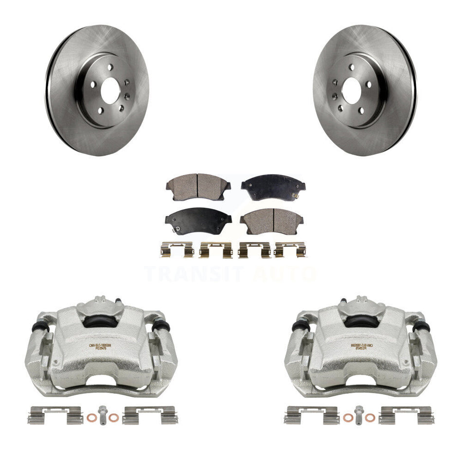 Front Disc Brake Caliper Rotors And Semi-Metallic Pads Kit For 2013-2014 Chevrolet Sonic RS KC8-100095P