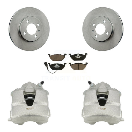 Front Disc Brake Caliper Rotors And Ceramic Pads Kit For 1999 Volkswagen Jetta 1.9L Old Body Style KC8-100098C by Transit Auto