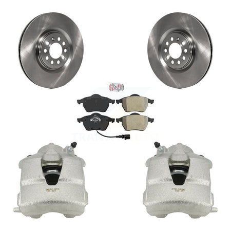 Front Disc Brake Caliper Rotors And Semi-Metallic Pads Kit For Volkswagen Jetta KC8-100100N by Transit Auto