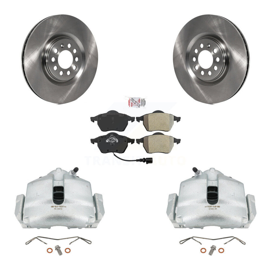 Front Disc Brake Caliper Rotors And Semi-Metallic Pads Kit For 2005 Volkswagen Jetta 2.5L With 312mm Diameter Rotor 7th 8th Digit Of VIN Is "9M" Or "1J" KC8-100101N