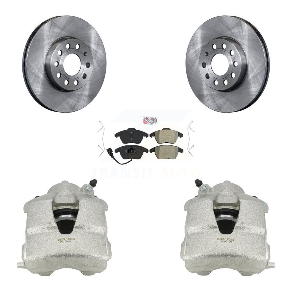 Front Disc Brake Caliper Rotors And Semi-Metallic Pads Kit For Volkswagen Jetta KC8-100102N